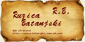 Ružica Batanjski vizit kartica
